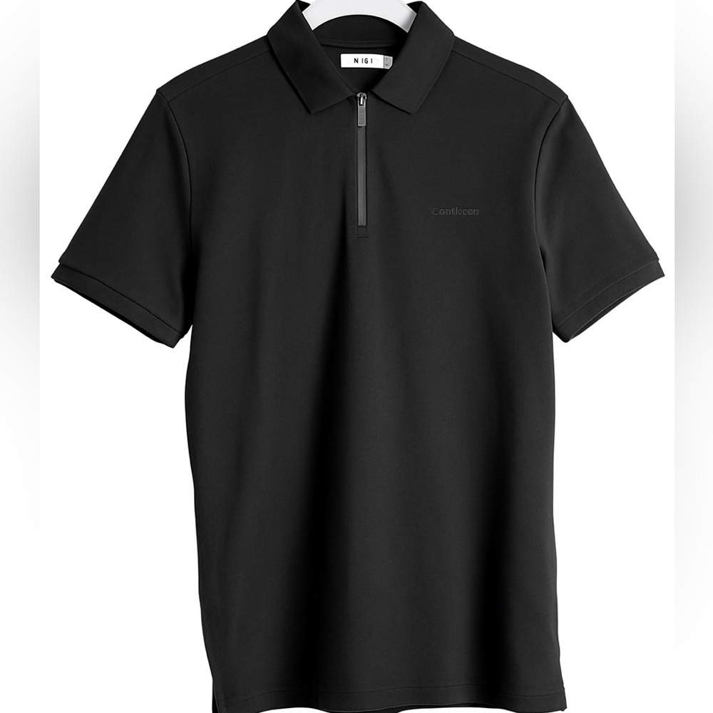Calvin Klein Black Polo Shirt Smooth Fabric